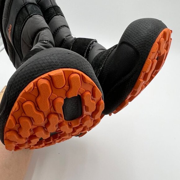 Columbia Techlite Boots Winter Snow Day Black Orange Leather Rubber size 6 - Picture 14 of 16
